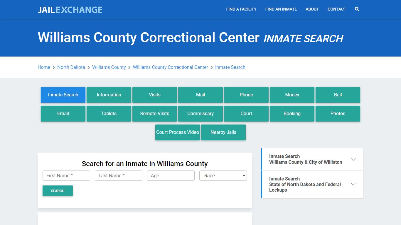 Williams County Correctional Center Inmate Search - Jail Exchange